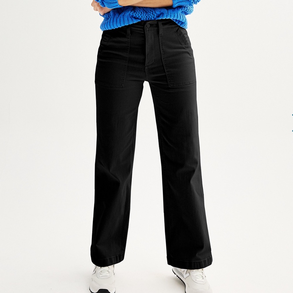 WOMANS SONOMA GOODS FOR LIFE UTILITY WIDE-LEG JEANS